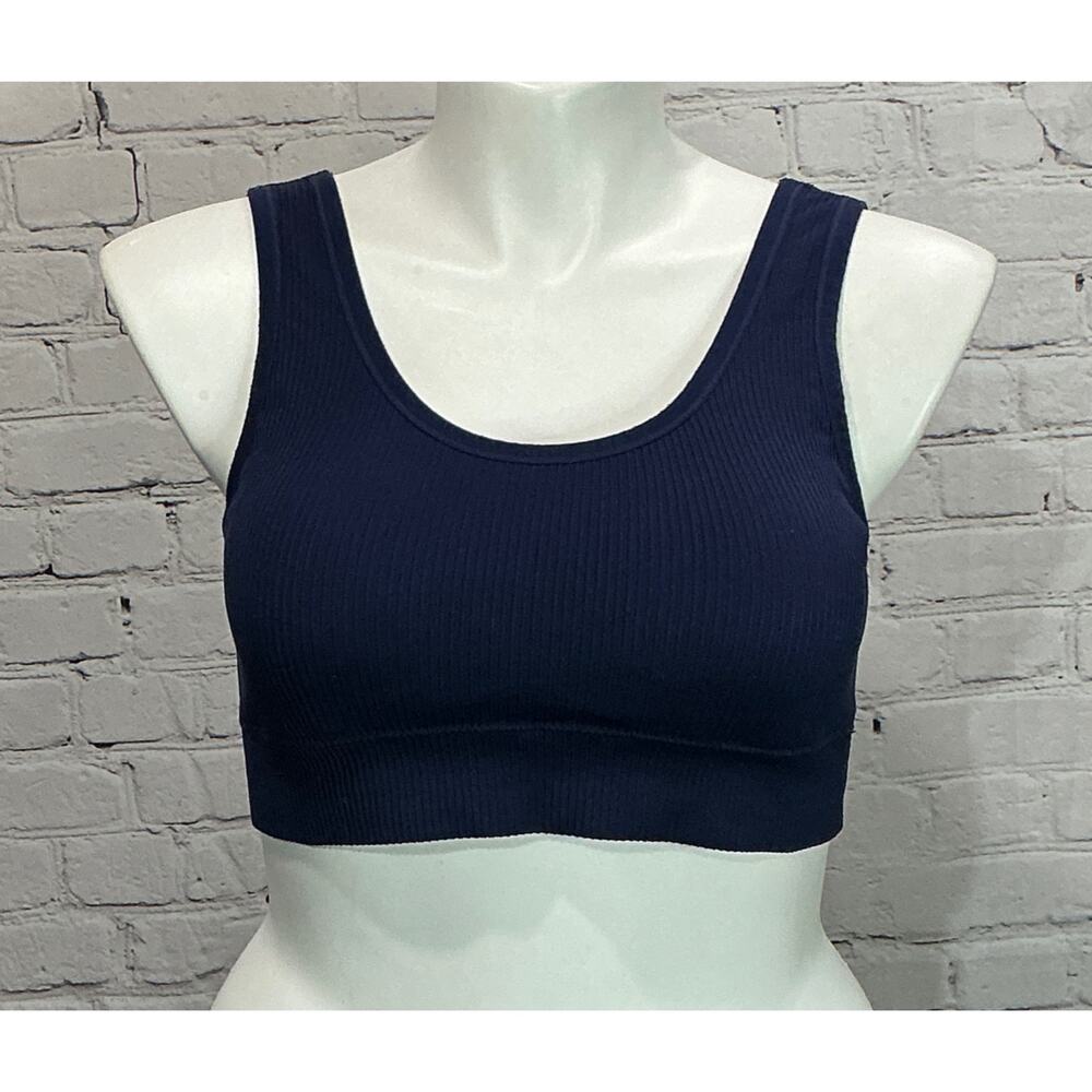 Torrid Women's Dark Blue Lightly Lined Seamless Rib Bralette (Size 2)